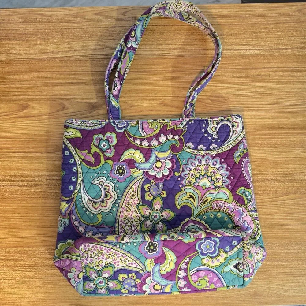 Vera Bradley Heather Purple Paisley Quilted Fabric Tote
